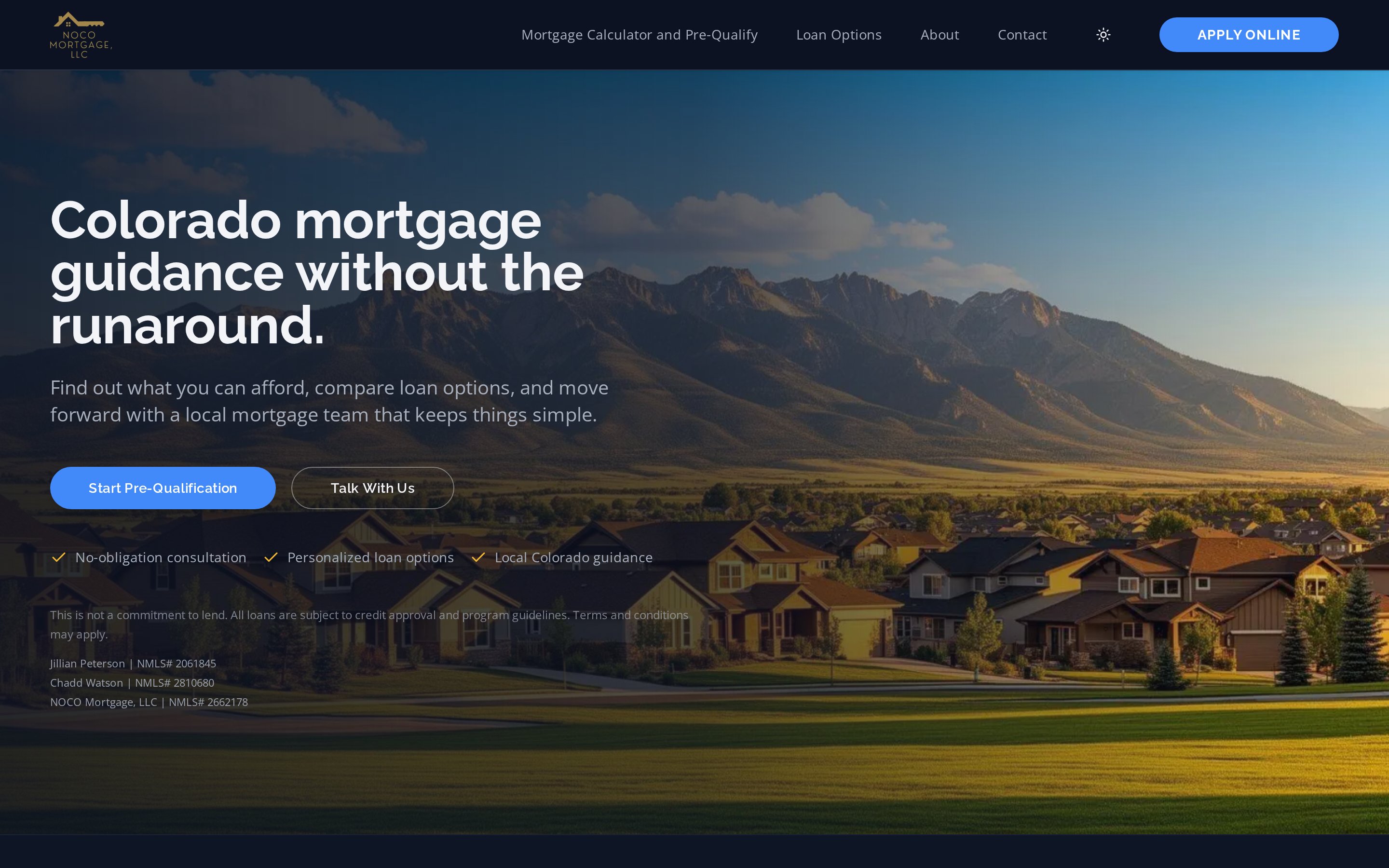 NoCo Mortgage website preview